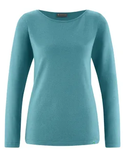 HempAge Hempage Damen vegan Top Mit Langen Ärmeln Regal Blau – Produktbild 1 von 1