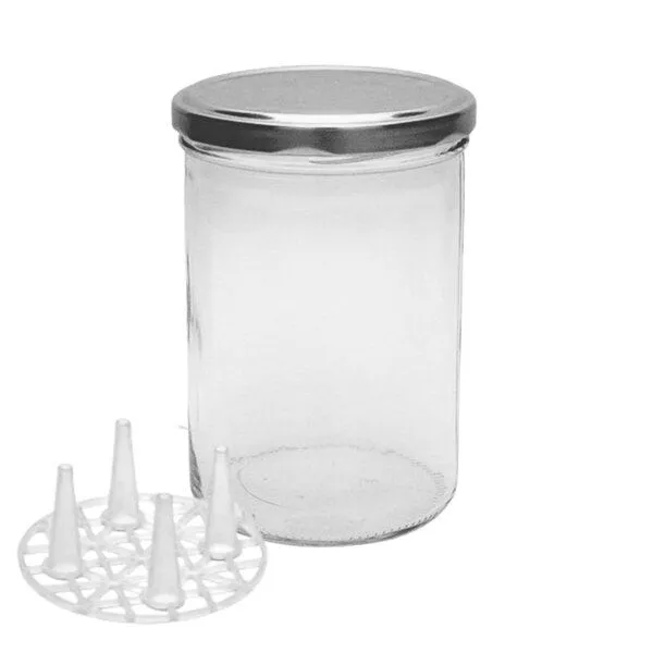 mikken mikken Fermentier Set - 4 x Fermentierglas mit Fermentier Gitter, Holzstößel und Deckel PVC-frei – Produktbild 3 von 4