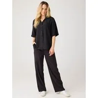 KnowledgeCotton Apparel KnowledgeCotton Apparel Weite Hose POSEY aus Ecovero und Bio-Leinen, Schwarz-black-jet, – Produktbild 1 von 1
