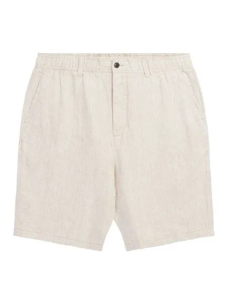 KnowledgeCotton Apparel KnowledgeCotton Apparel Loose Herringbone Leinen SHORTS, Light feather grey ( beige), – Produktbild 2 von 3