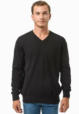 ORGANICATION ORGANICATION Pullover aus Bio-Baumwolle mit V-Ausschnitt – Produktbild 1 von 1