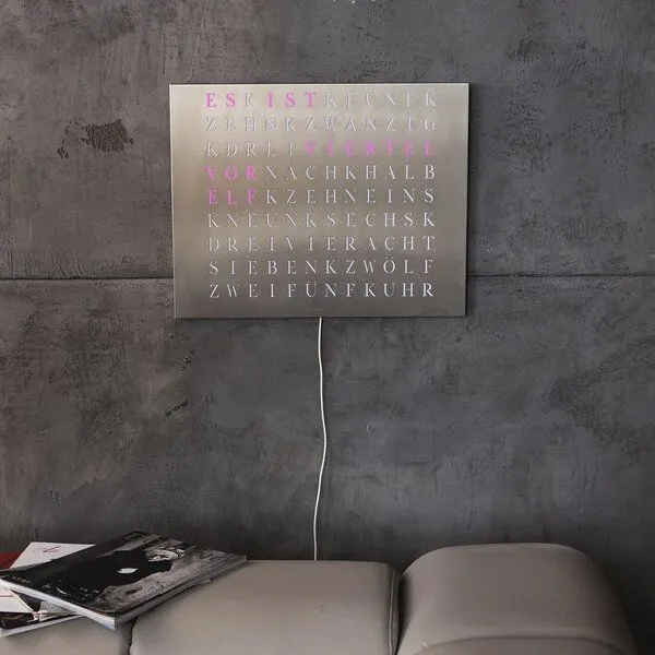 build-yours build-yours Bausatz WordClock Jupiter Edelstahl gelasert - Bau dir deine Wortuhr – Produktbild 3 von 7