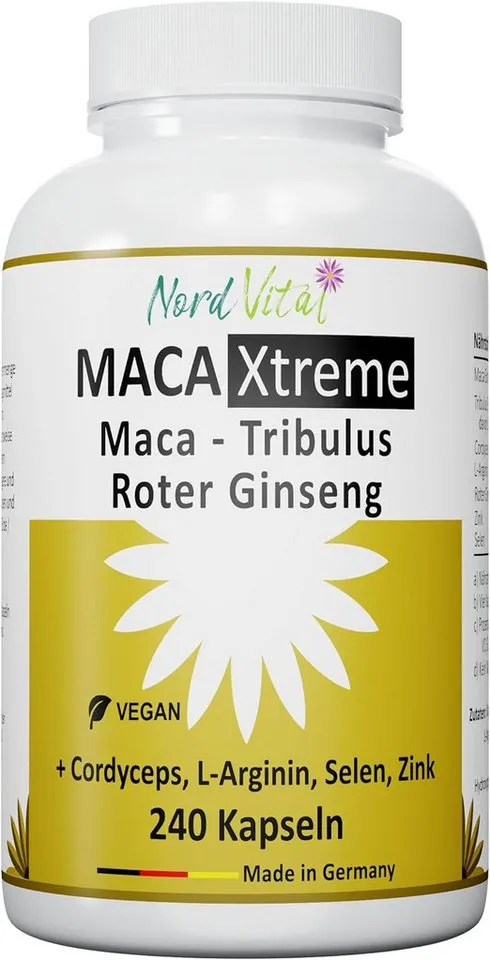 Nord Vital Maca Extreme: Cordyceps, Tribulus & Arginin. 240 Kapseln, 169 g – Produktbild 2 von 5