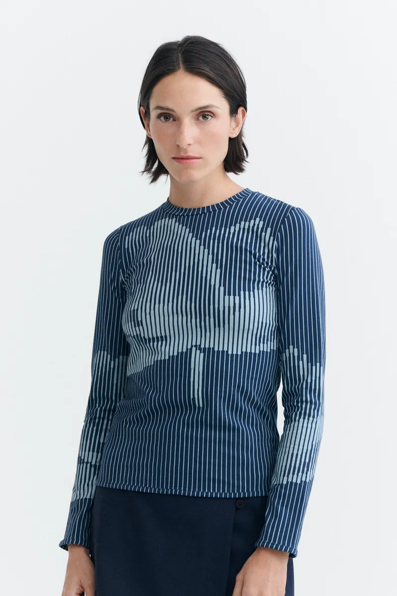 thinking mu Thinking MU Damen vegan Top Lotus Breeze Blau, Dunkelblau, – Produktbild 2 von 2