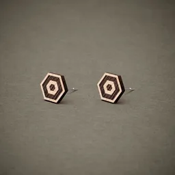 feinformart feinformart Ohrstecker / Ohrring aus Holz "Hexagon1" 9mm – Produktbild 1 von 1