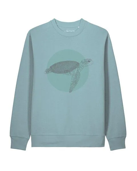 watapparel watapparel Sweatshirt Unisex Meeresschildkröte, Pebble blue, – Produktbild 1 von 2