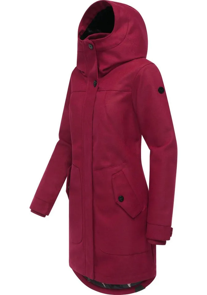 ragwear ragwear Wintermantel Jannisa Coat Klassischer Damen Kurzmantel mit Kapuze, Rot, – Produktbild 3 von 3