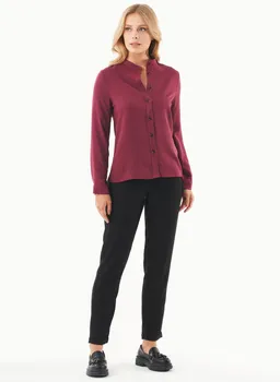 ORGANICATION ORGANICATION Damen vegan Bluse Ecovero Wein – Produktbild 1 von 1