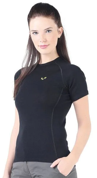 Woolona Woolona Kurzarmshirt - BISE - 100% Merinowolle, Schwarz, – Produktbild 4 von 4