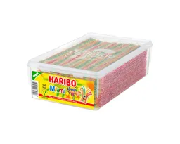 Haribo Haribo Miami Sauer 150er - Großpackung - Bunte, saure Fruchtgummi-Bänder mit Tropical-Geschmack - Vegan - Fruchtige Gummibänder. 150 bunte, und saure – Produktbild 1 von 1