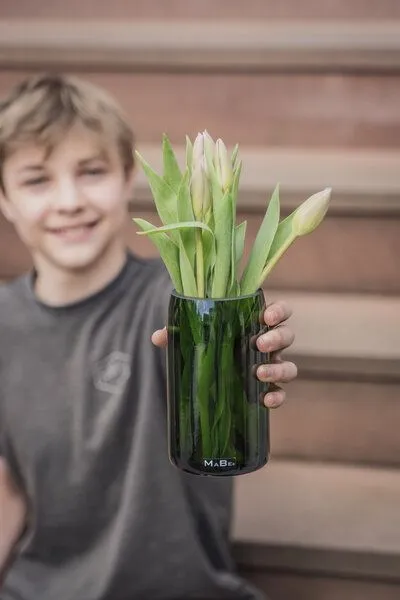 MaBe MaBe Vase aus der Champagner Flasche, Oliv, – Produktbild 4 von 4