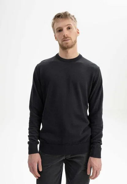 MELA MELA Feinstrick Pullover Style HIMAL aus 100% Bio-Baumwolle, Schwarz, – Produktbild 2 von 4