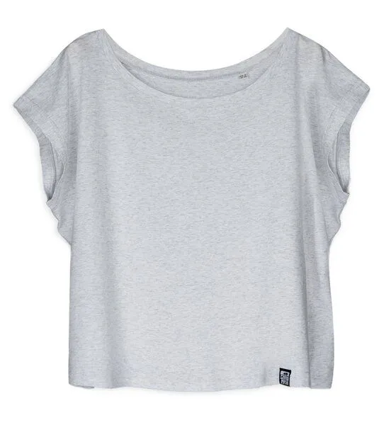 Gary Mash GARY MASH Cropped Shirt Basic aus Biobaumwolle, Hellgrau, – Produktbild 1 von 2