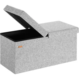 Casaria® Sitzbank Hellgrau 80x40x40cm mit Stauraum faltbar – Produktbild 1 von 1