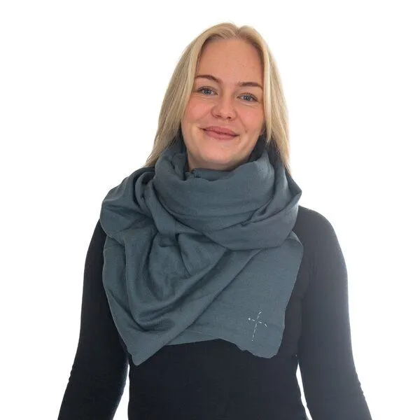 Good To Give Good To Give Leichter Sommer Schal – Umschlagtuch / Stola aus Kaschmir – Fair Trade – 200 × 100 cm, Grey, – Produktbild 3 von 4