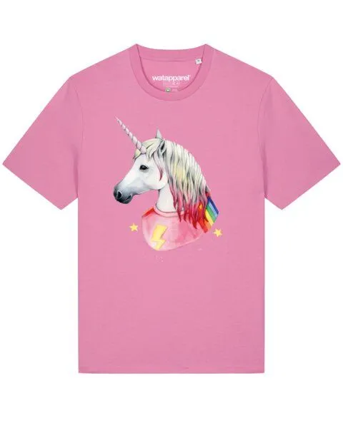 watapparel watapparel T-Shirt Unisex Flash, the unicorn, Bubble pink, – Produktbild 1 von 3