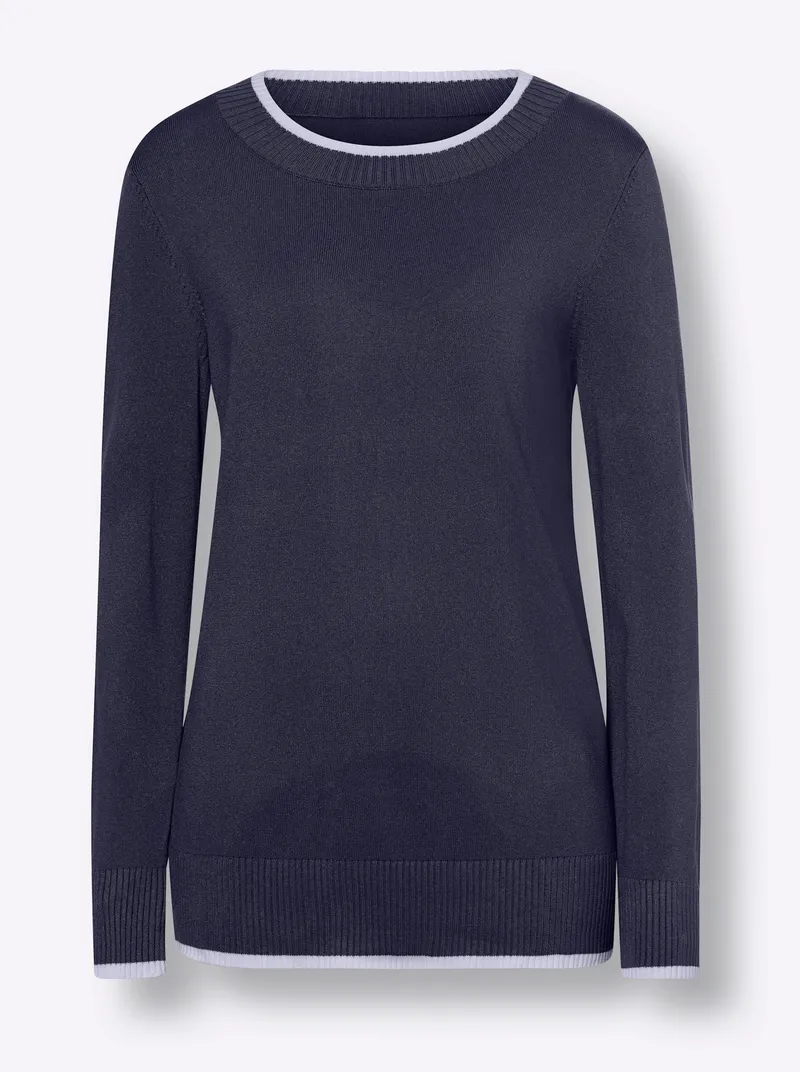 heine Feinstrickpullover marine, Marine, – Produktbild 1 von 2