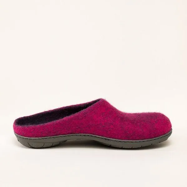 Magicfelt Magicfelt Filz-Hausschuh 736 aus 100% Merino-Wolle Pantoffel für Damen & Herren mit Gummi-Sohle, Lila, – Produktbild 3 von 4
