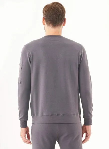 ORGANICATION ORGANICATION Sweatshirt aus Bio-Baumwolle, Grau(asphalt), – Produktbild 4 von 4