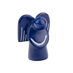 El Puente El Puente Engel Deko-Figur aus Speckstein in Blau | Fair Trade & Handmade aus Kenia – Produktbild 1 von 1