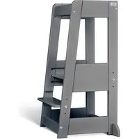 tiSsi Lernturm Felix mitwachsend, Buche massiv 40 x 91 x 45 cm, grau, Grau, – Produktbild 1 von 1