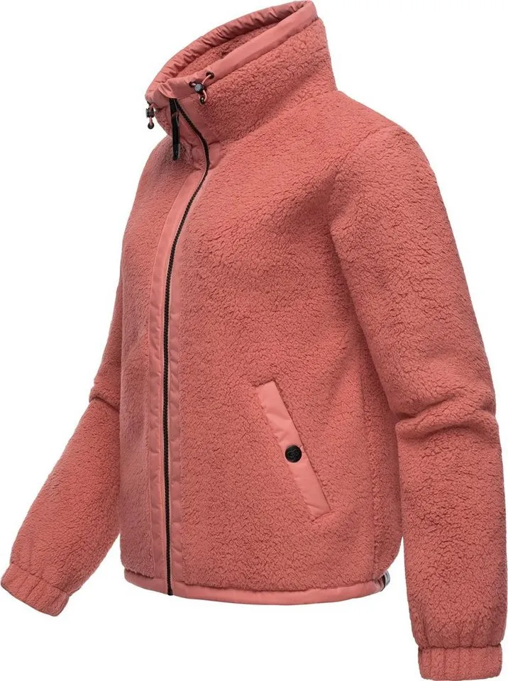 ragwear ragwear Plüschjacke Nordicka Sportliche Kapuzenjacke mit Kunstleder-Elementen, Rosa, – Produktbild 3 von 4