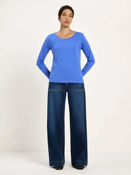 LANIUS LANIUS Basic-Langarmshirt, Lavender blue, – Produktbild 4 von 4
