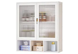 Yorbay Hängeschrank Bambus Badezimmerschrank (59x22x66 cm, Magnetverschluss & verstellbare Regale) Wandschrank mit Doppeltüren – Produktbild 1 von 1