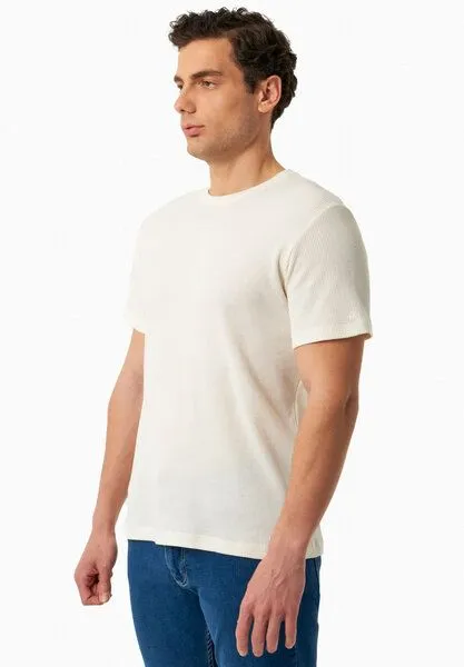 ORGANICATION ORGANICATION Basic T-Shirt aus Bio-Baumwolle, Natural, – Produktbild 3 von 4
