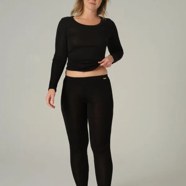 comazo|earth comazo|earth Wolle-Seide Leggings, GOTS zertifiziert, Schwarz, – Produktbild 1 von 4