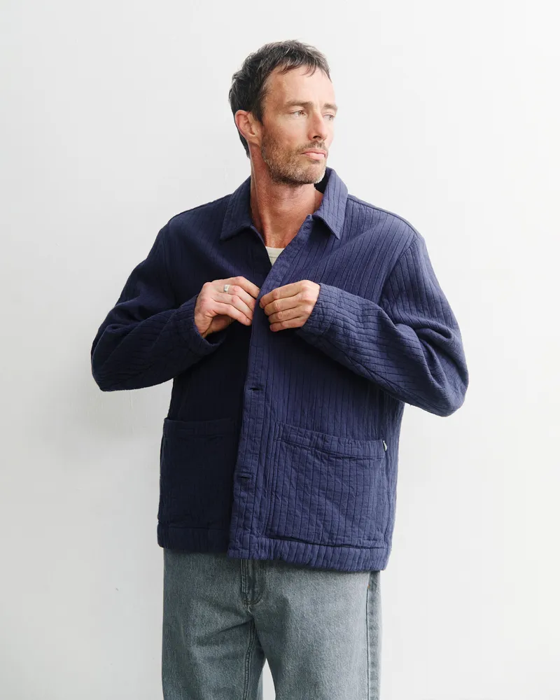 Rotholz Rotholz Herren vegan Arbeitsjacke Gerippt Blau, Blau, – Produktbild 1 von 1