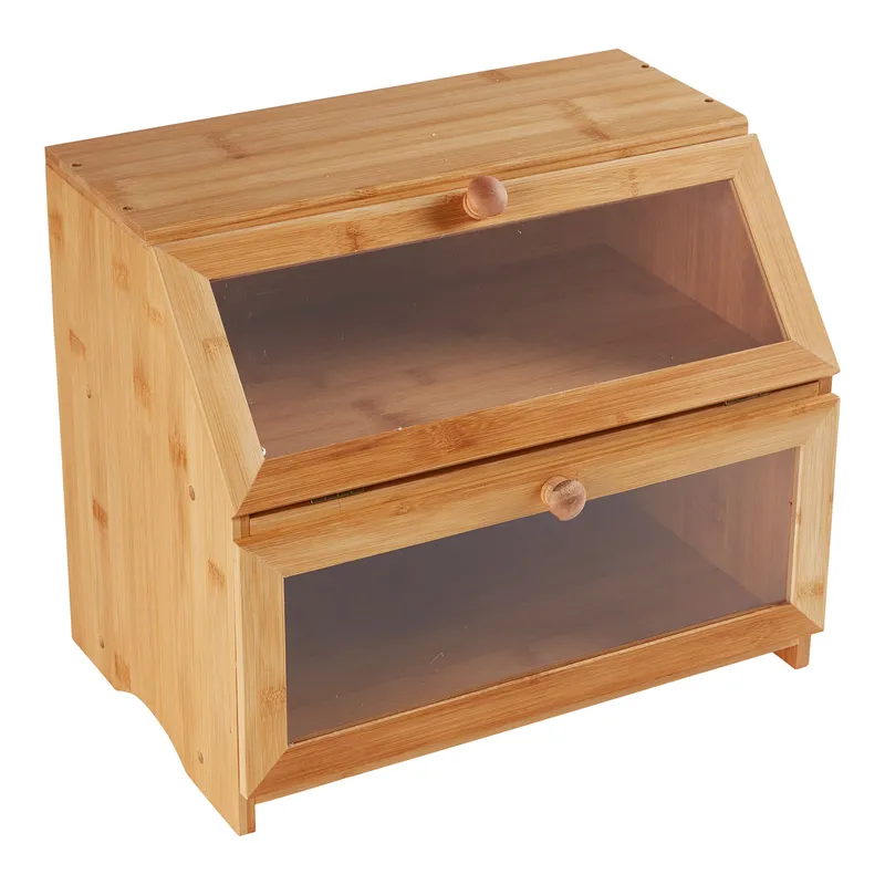 genialo genialo Brotkasten mit 2 Fächern, Holz, Braun, – Produktbild 1 von 3