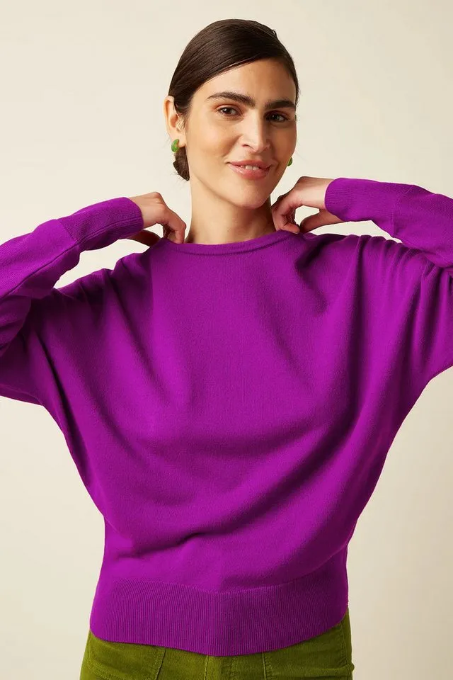 king louie king louie Strickpullover - Valentina Top Bonne - Weicher Strickpullover mit Rundhals und Langar, Lila, – Produktbild 2 von 5