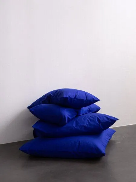 erlich textil erlich textil Fred Kopfkissenbezug aus weicher Bio-Baumwolle, made in Europe, Knallblau, – Produktbild 2 von 8