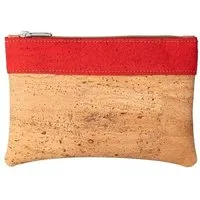 Kork Deko Kork-Deko Kleine Kork-Tasche / kleine Clutch / Etui / großes Portemonnaie, beige rot, Natural, – Produktbild 1 von 1