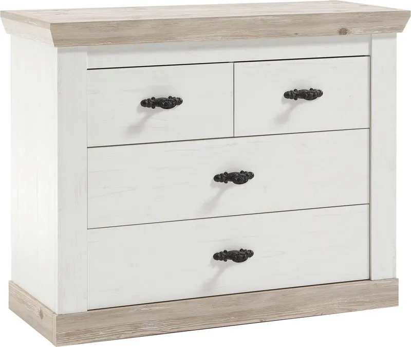 Home affaire Kommode Florenz, Breite ca. 107 cm, Weiß, – Produktbild 1 von 5