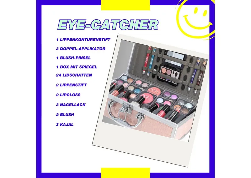 ZMILE COSMETICS Kosmetik-Koffer EYE-CATCHER, 42-tlg., mit veganer Formulierung, Bunt|rosa, – Produktbild 4 von 5