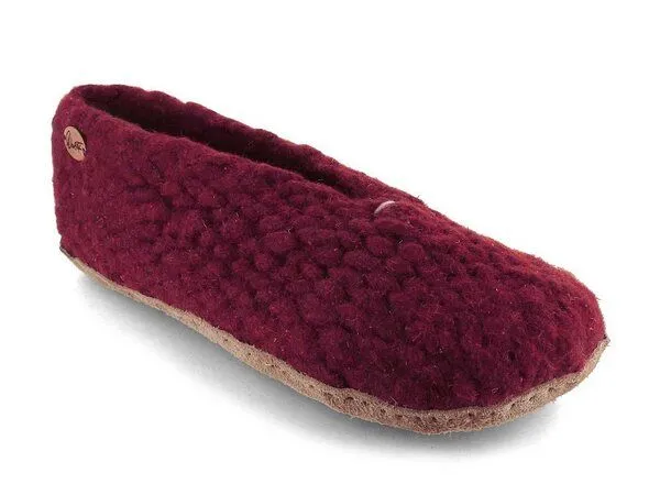 WoolFit WoolFit Handgewebte bunte Hausschuhe "Woolies" aus Wolle für Damen, Rot, – Produktbild 2 von 4
