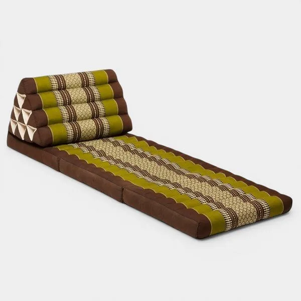 Der Lindwurm Der Lindwurm Thai Yogamatte- Dreieckskissen mit Kapokfüllung, Moosgrün/braun, – Produktbild 1 von 2