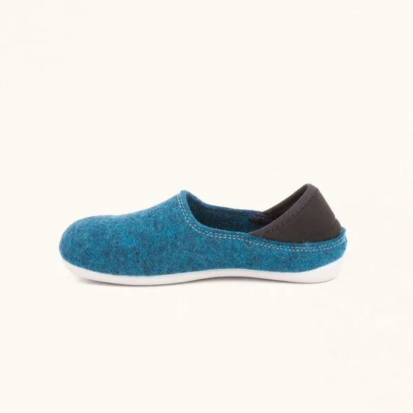 Gottstein Gottstein Kinder-Hausschuh Wool Slip-on Kids aus 100% Schurwolle mit rutschfester Gummisohle, Graublau, – Produktbild 5 von 5