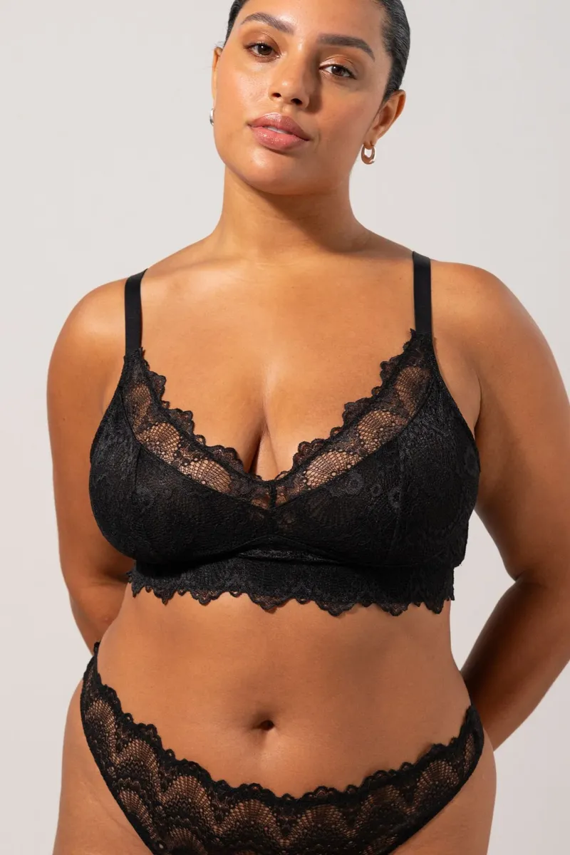 Understatement Understatement Damen vegan Bh Lace Support Plus Schwarz, Schwarz, – Produktbild 2 von 2