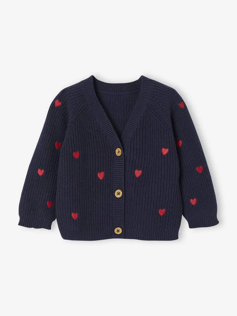 Vertbaudet Vertbaudet Mädchen Baby Strickjacke, Marine, – Produktbild 1 von 3