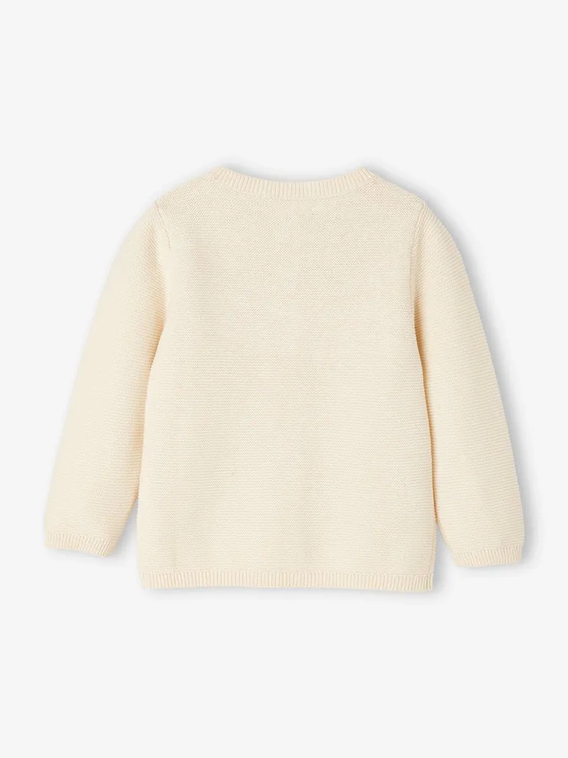 Vertbaudet Baby Strickjacke Herz BASIC, Wollweiß, – Produktbild 2 von 4