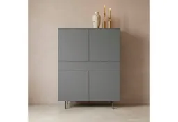 OTTO home Highboard Essentials, Sideboard, Kommode, Anrichte, Schrank, Stauraumschrank, Breite: 111 cm, UV lackiert, Push-to-open-Funktion – Produktbild 1 von 1