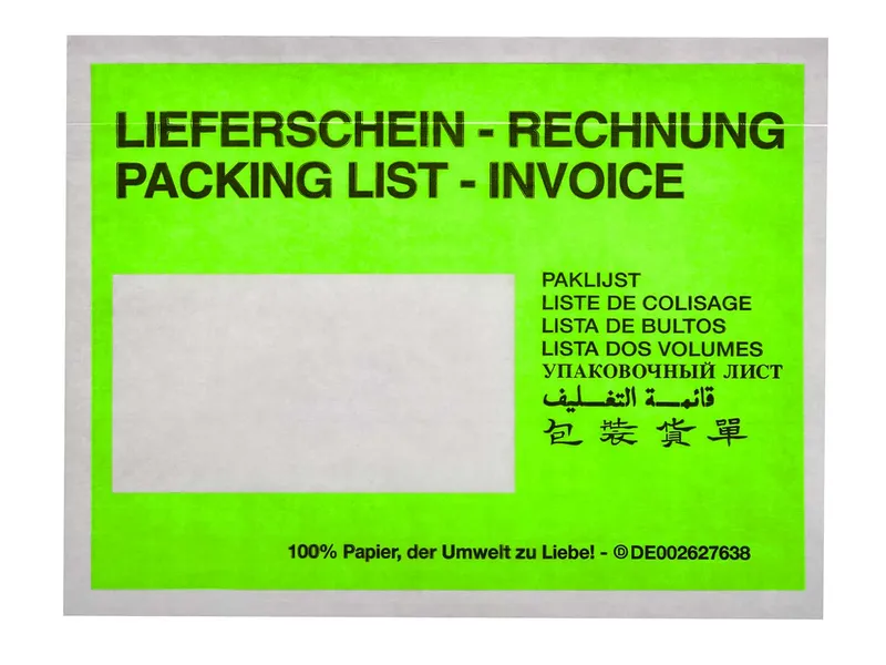 250 Dokumenten- und Lieferscheintaschen aus Papier DIN C6 – Produktbild 1 von 1