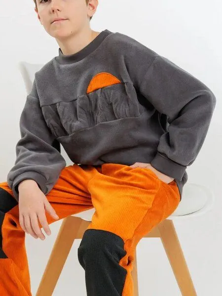 Babbily Babbily BIO Fleece Pulli "Norwegian Woods" - mitwachsend, Grau, – Produktbild 4 von 4
