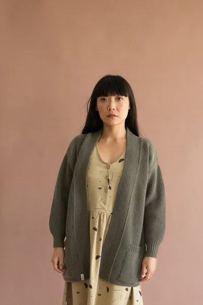 TIRALAHILACHA TIRALAHILACHA Gonda long cardigan, Grün, – Produktbild 1 von 2