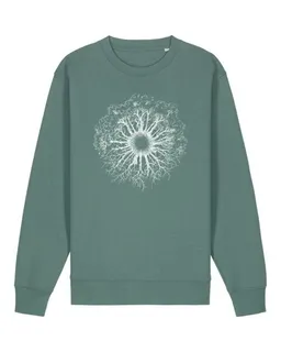 Life-Tree Life-Tree Sweater aus Biobaumwolle Fairwear Unisex "WoodenIris" in Green Bay – Produktbild 1 von 1
