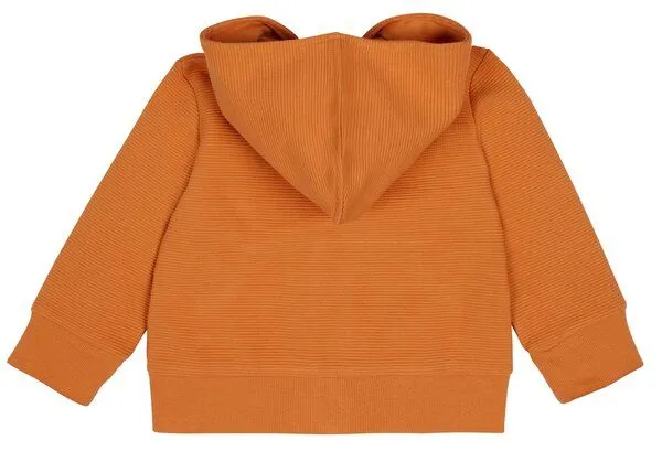 loud + proud loud + proud Babys & Kinder Kapuzenjacke Rippenstruktur, GOTS-zertifiziert, Carrot(orange), – Produktbild 2 von 2