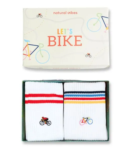 Natural Vibes Natural Vibes Let's bike Socken Geschenkset (2er Pack), Mehrfarbig, – Produktbild 1 von 4